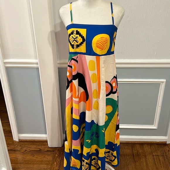 NWOT BOLD PRINT MAXI SPAGHETTI STRAP DRESS - SIZE SMALL - Picture 8 of 16